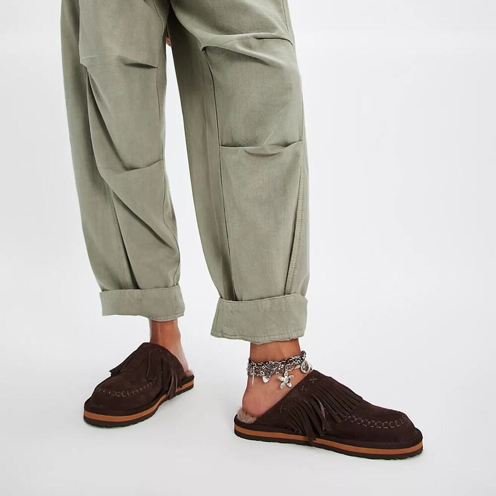 Free People Fallon Fringe Mules